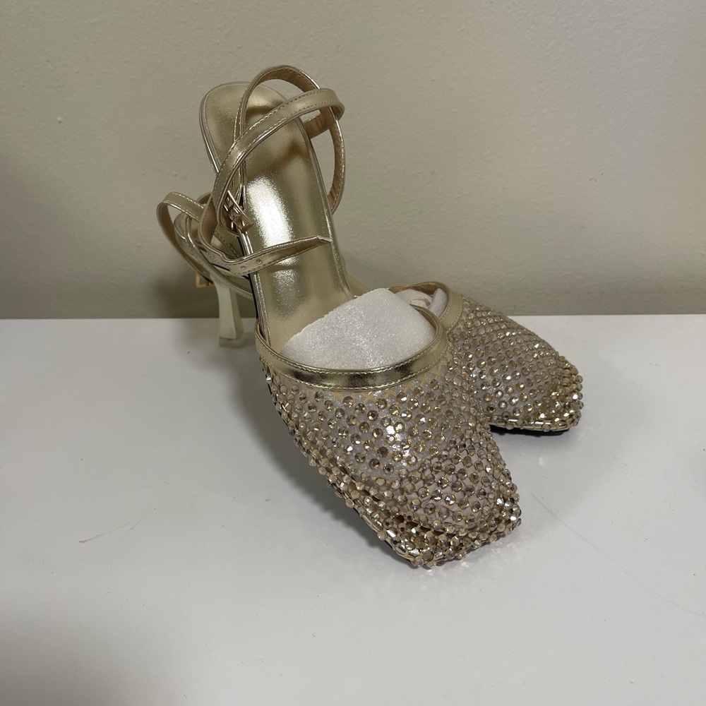 SHEIN Gold Embellished Heels